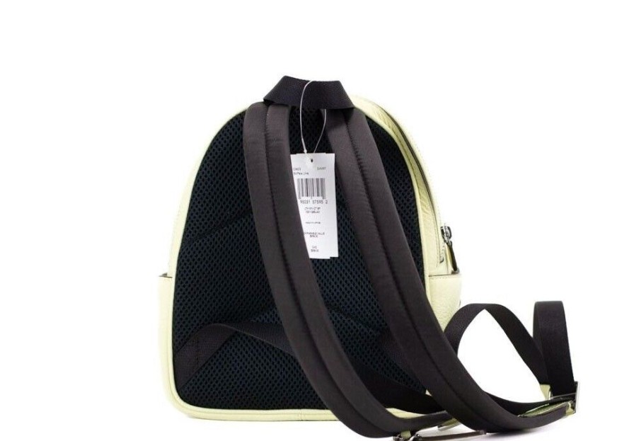 Women COACH Women Backpacks | Coach Mini Court Pale Lime Pebbled Leather Shoulder Backpack Bag