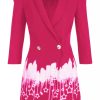 Women Elisabetta Franchi Women'S Suits & Blazers | Elisabetta Franchi Chic Fuchsia Double-Breasted Jacket