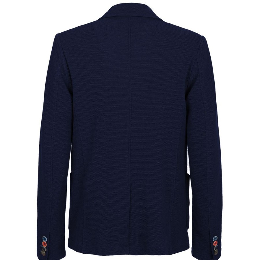 Men Fred Mello Men'S Blazers | Fred Mello Chic Honeycomb Weave Cotton Blend Jacket