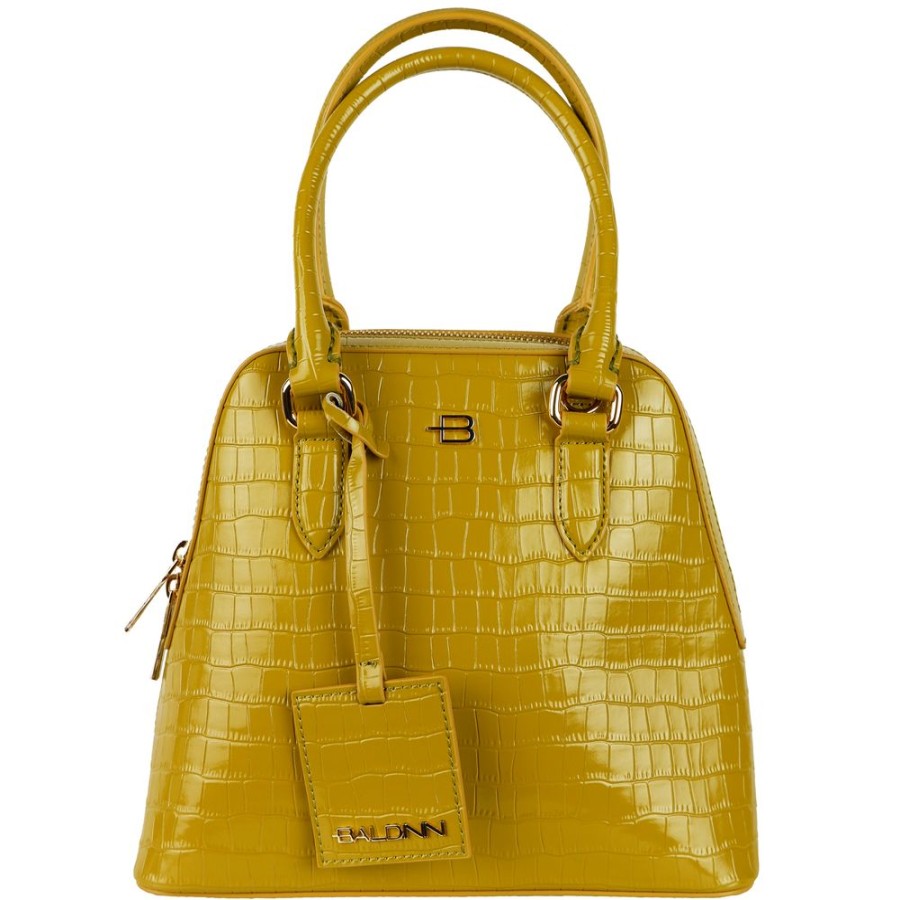 Women Baldinini Trend Women'S Handbags | Baldinini Trend Pistachio Python Print Calfskin Handbag