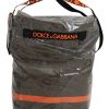 Men Dolce & Gabbana Men'S Luggage And Travel | Dolce & Gabbana Cotton Men Large Fabric Green Shopping Tote Bag