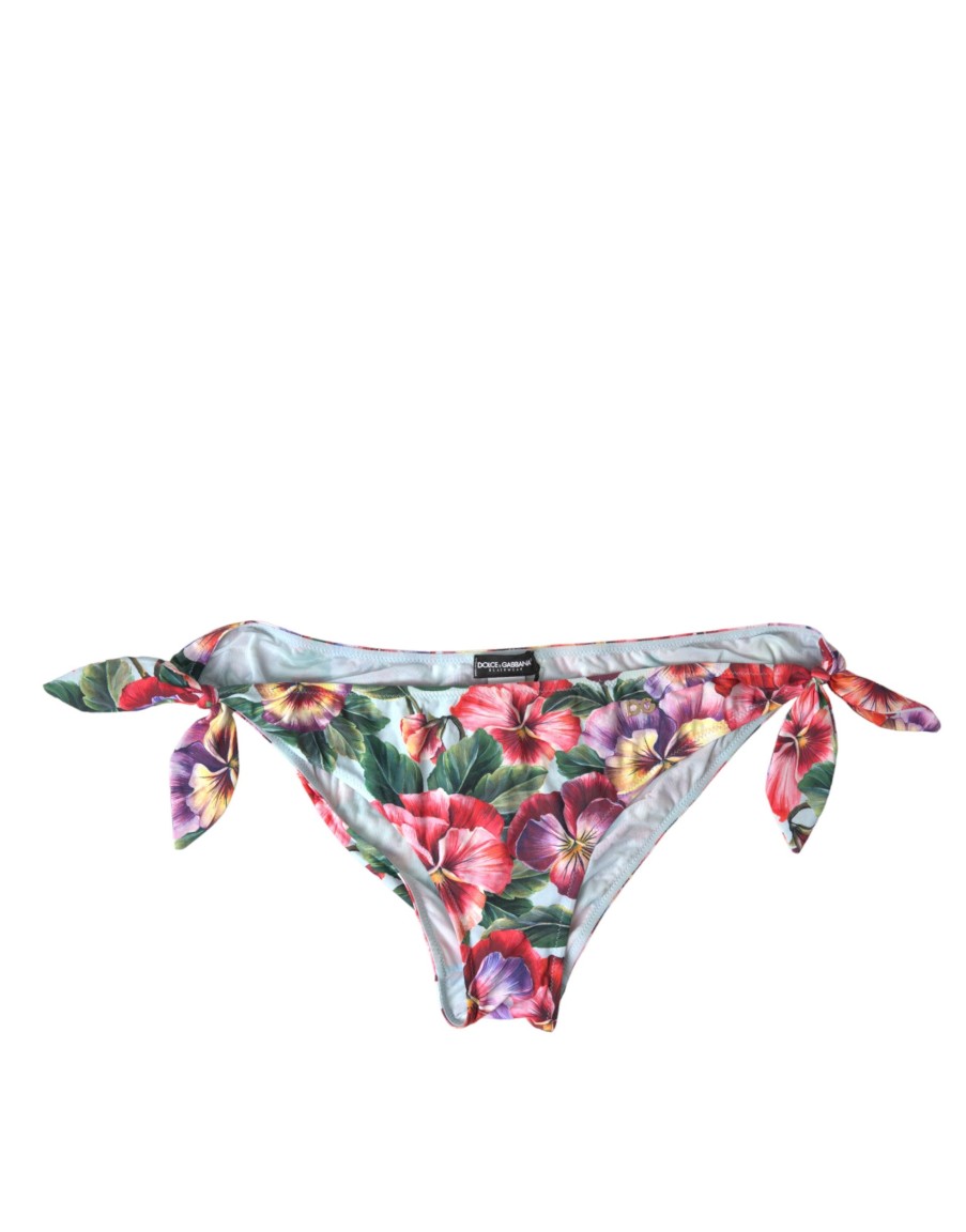 Women Dolce & Gabbana Women'S Swimwear | Dolce & Gabbana Multicolor Floral Swimwear Bottom Beachwear Bikini