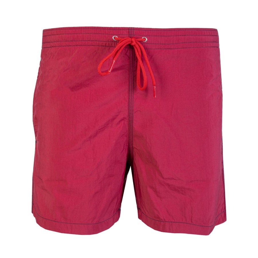 Men Malo Men'S Swimwear | Malo Burgundy Swim Short