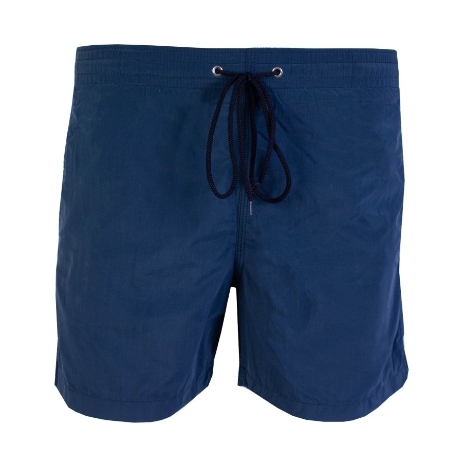 Men Malo Men'S Swimwear | Malo Blue Navy Swim Short