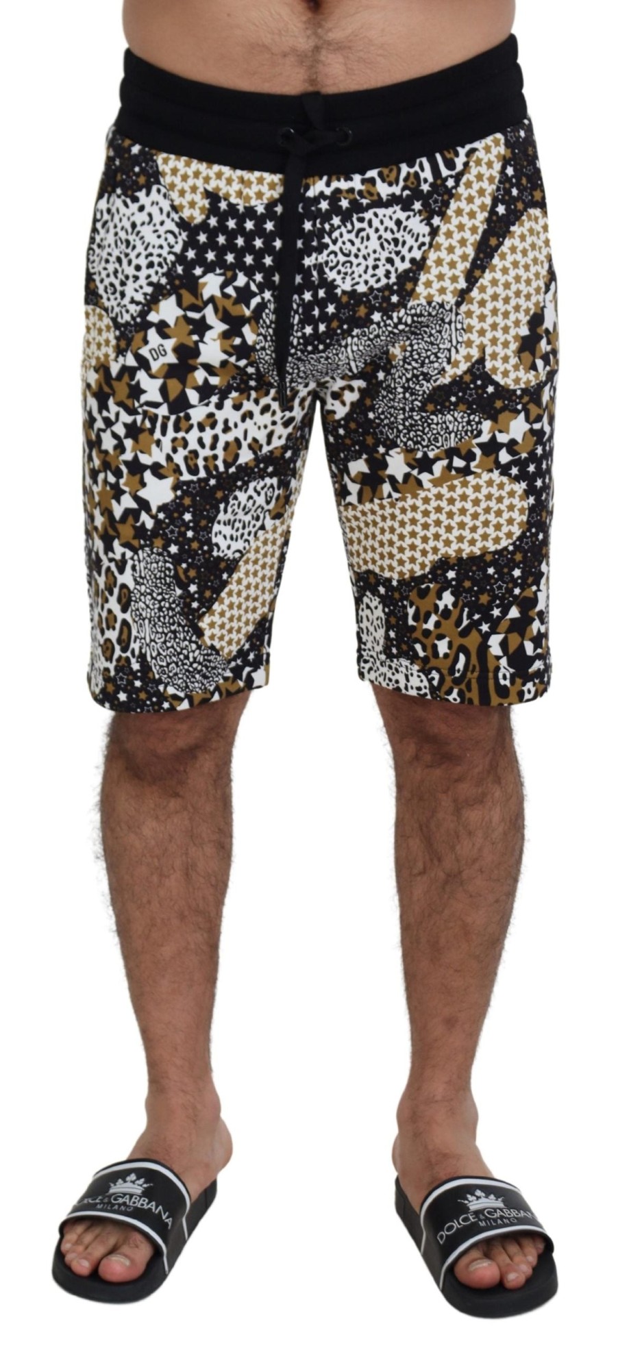 Men Dolce & Gabbana Men'S Shorts | Dolce & Gabbana Multicolor Cotton Bermuda Shorts