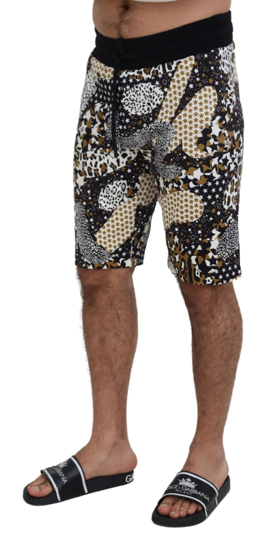 Men Dolce & Gabbana Men'S Shorts | Dolce & Gabbana Multicolor Cotton Bermuda Shorts