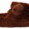 Men Dolce & Gabbana Men'S Slide Sandals | Dolce & Gabbana Brown Teddy Bear Slippers Sandals Shoes