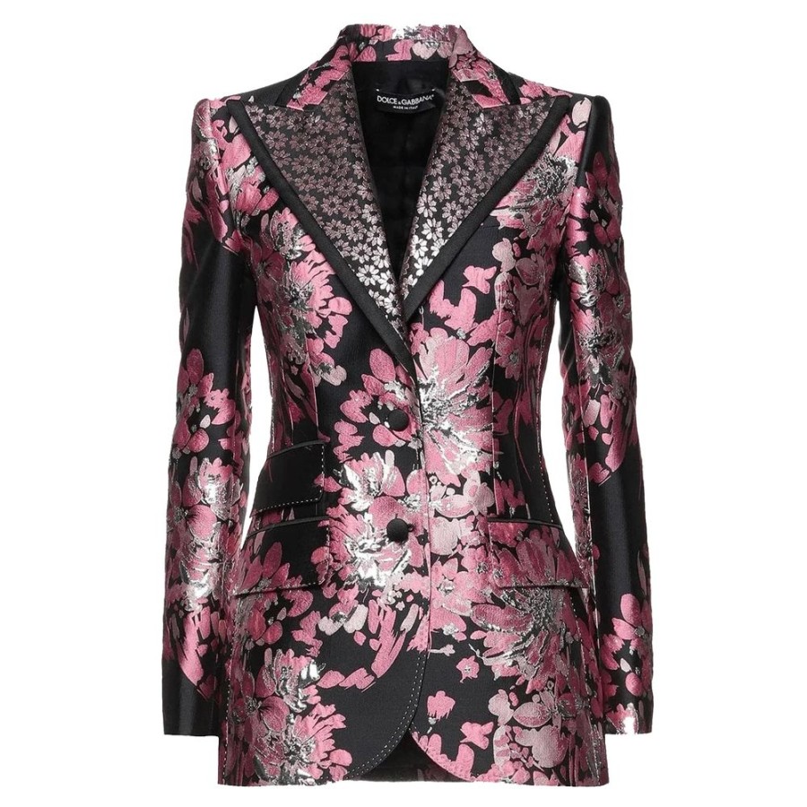 Women Dolce & Gabbana Women'S Suits & Blazers | Dolce & Gabbana Floral Jacquard Single-Breasted Jacket