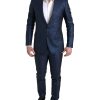 Men Dolce & Gabbana Men'S Suits | Dolce & Gabbana Blue 2 Piece Single Breasted Martini Suit