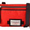 Men Givenchy Men'S Messenger Bags | Givenchy Red Polyamide Downtown Flat Crossbody Bag