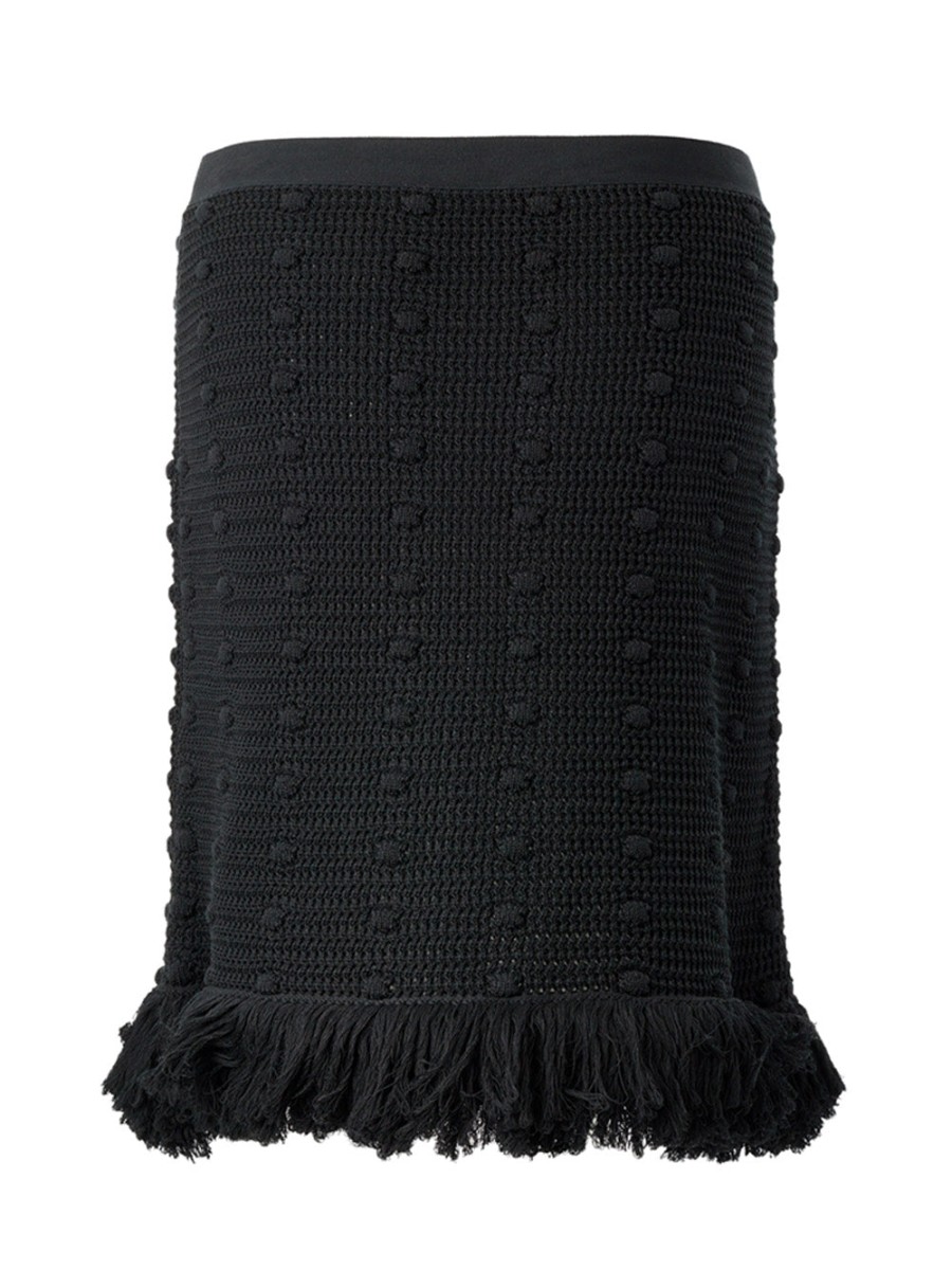 Women Bottega Veneta Women'S Skirts | Bottega Veneta Knitted Black Skirt