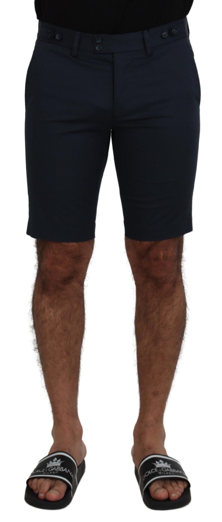 Men Dolce & Gabbana Men'S Shorts | Dolce & Gabbana Blue Bermuda Low Waist Men Shorts