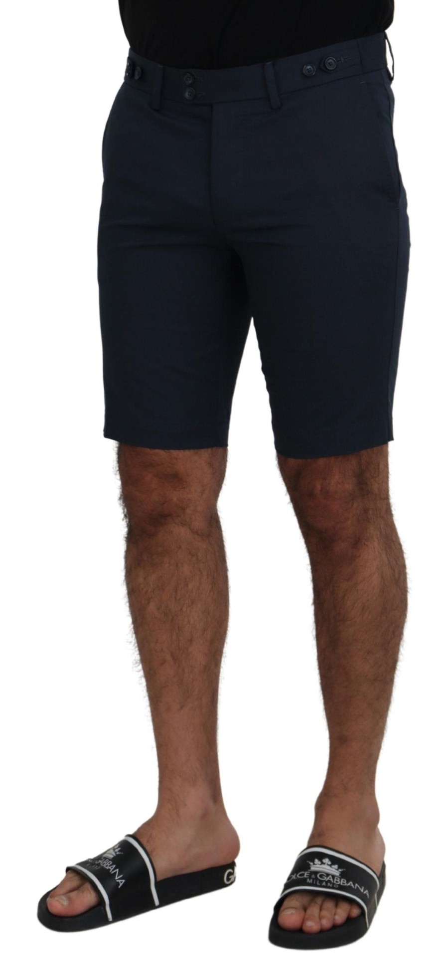 Men Dolce & Gabbana Men'S Shorts | Dolce & Gabbana Blue Bermuda Low Waist Men Shorts