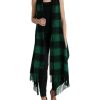 Women Dolce & Gabbana Women'S Jackets & Coats | Dolce & Gabbana Black Green Buffalo Check Poncho Coat Jacket