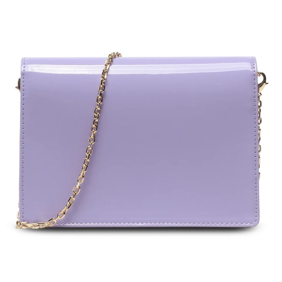 Women Love Moschino Women'S Crossbody Bags | Love Moschino Varnished Faux Leather Shoulder Bag In Purple