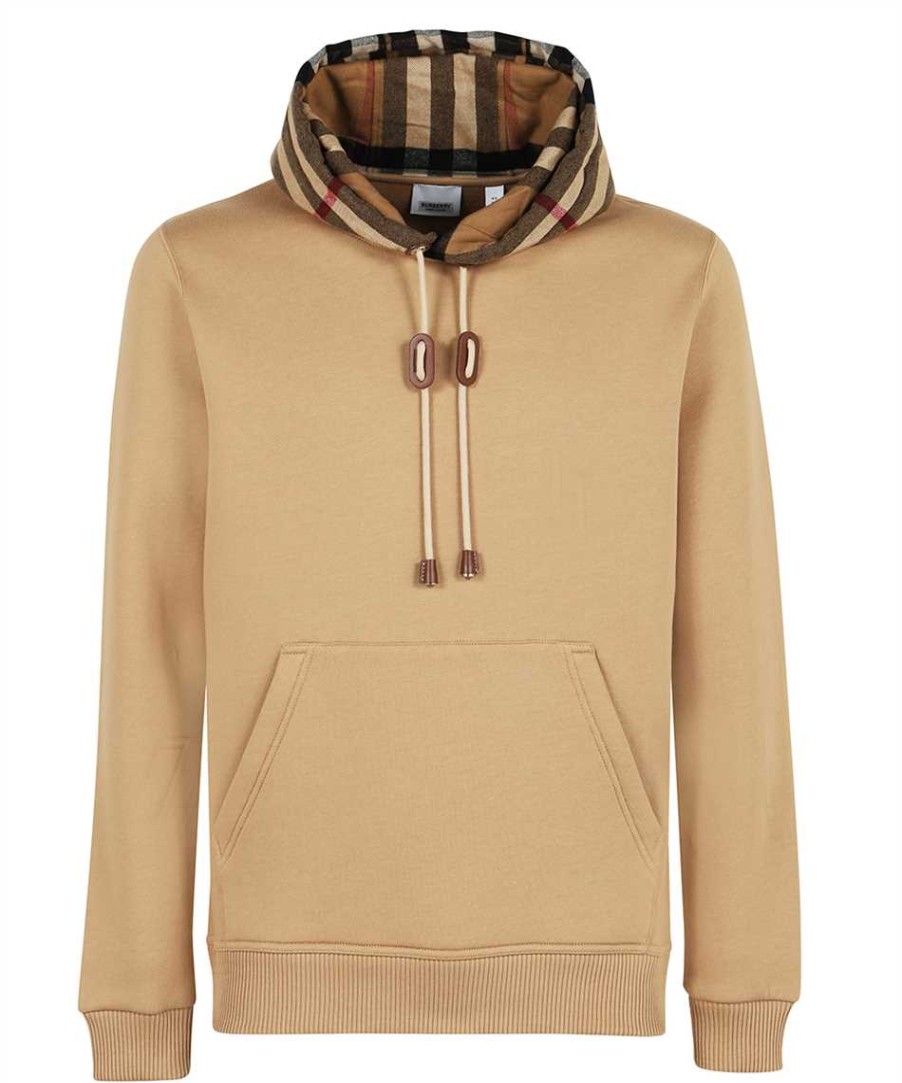 Men Burberry Men'S Sweatsuit | Burberry Camel Brown Cotton Samuel Hoodie