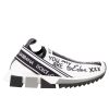 Women Dolce & Gabbana Women'S Sneakers | Dolce & Gabbana Monochrome Scripted Stretch Sneakers