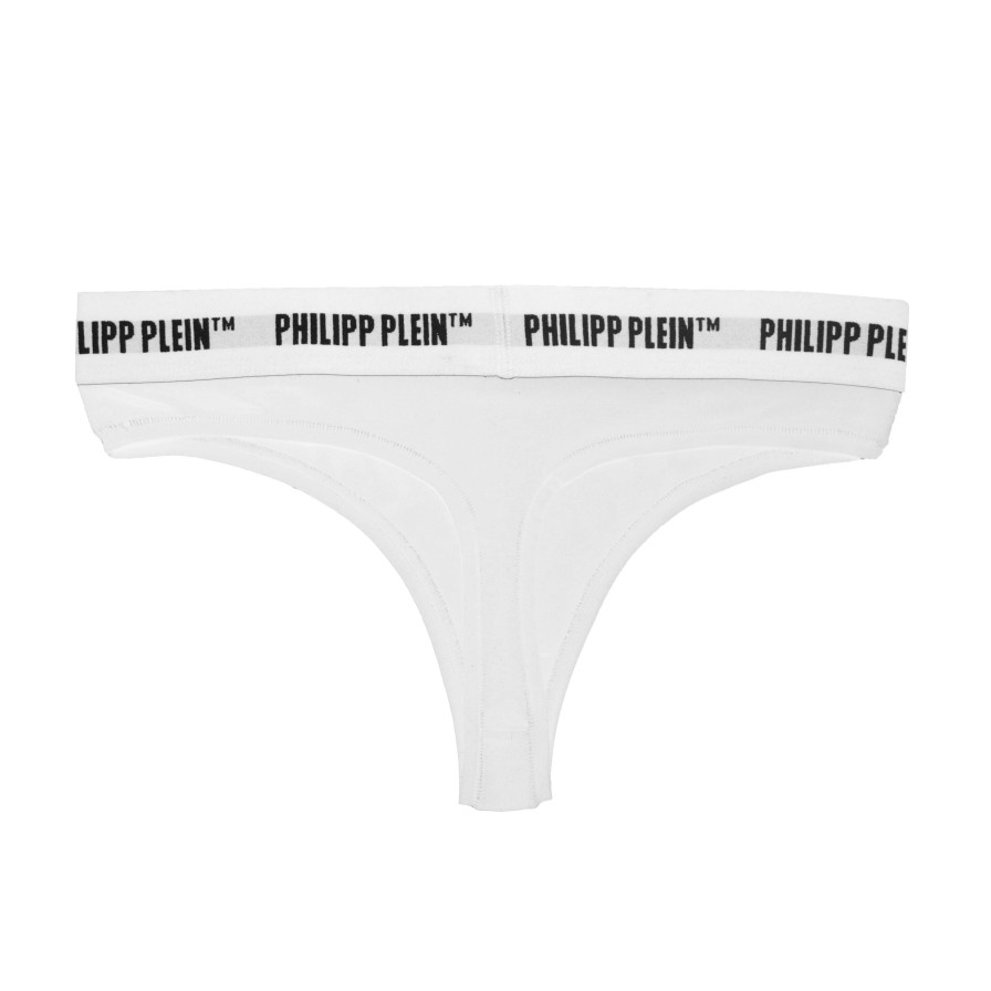 Women Philipp Plein Women'S Underwear | Philipp Plein Elegant White Thong Twin Pack