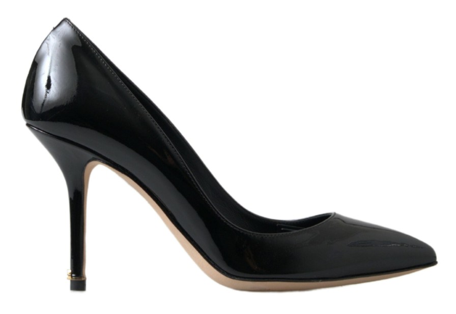 Women Dolce & Gabbana Women'S Pumps | Dolce & Gabbana Black Patent Leather High Heels Pumps Shoes