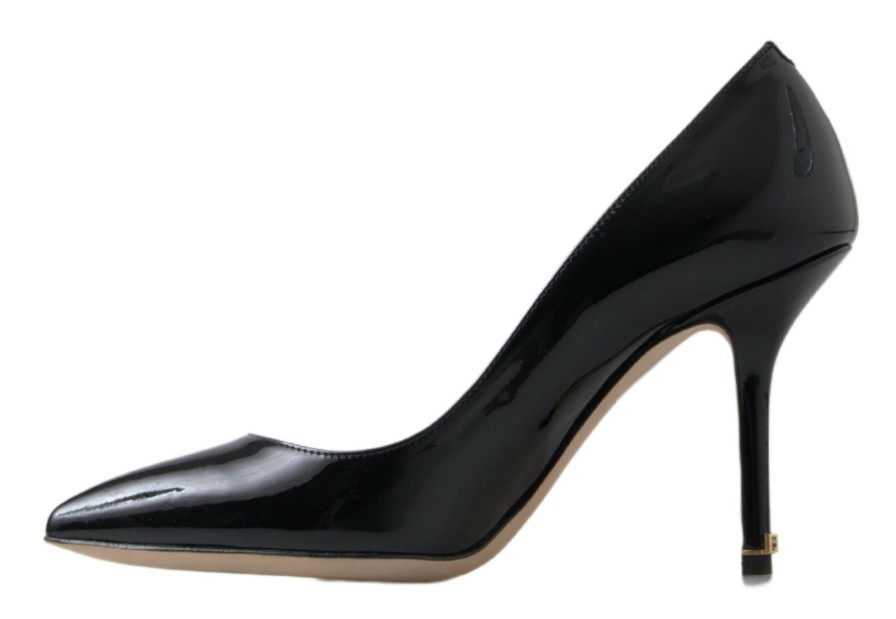 Women Dolce & Gabbana Women'S Pumps | Dolce & Gabbana Black Patent Leather High Heels Pumps Shoes