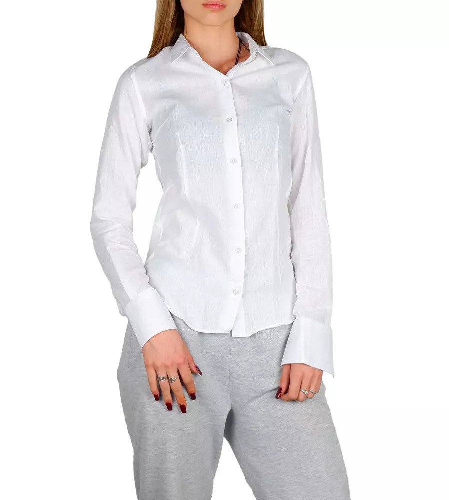 Women Made in Italy Women'S Shirts | Made In Italy Elegant Milano Spring/Summer Cotton-Linen Shirt