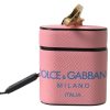 Women Dolce & Gabbana Women'S Others Accessories | Dolce & Gabbana Pink Blue Calf Leather Logo Print Strap Airpods Case