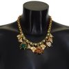 Women Dolce & Gabbana Women'S Necklaces | Dolce & Gabbana Gold Crystal Bug Charm Pendant Statement Necklace