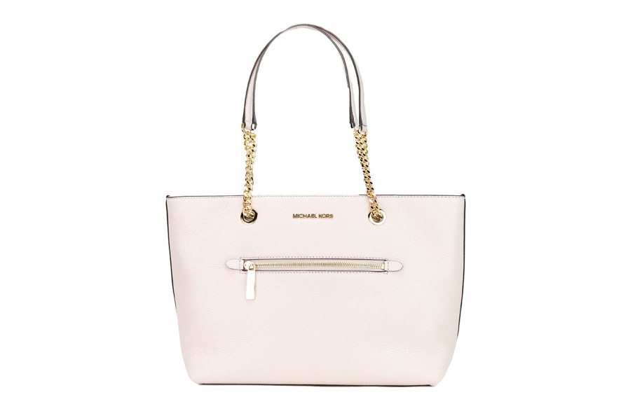 Women Michael Kors Women'S Tote Bags | Michael Kors Jet Set Medium Powder Blush Leather Front Zip Chain Tote Bag Purse - Genuine Authentic Brand Llc