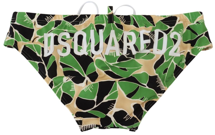 Men Dsquared² Men'S Swimwear | Dsquared Multicolor Logo Printed Men Swim Brief Swimwear