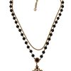 Women Dolce & Gabbana Women'S Necklaces | Dolce & Gabbana Gold Tone Brass Cross Chain Black Crystal Beaded Neckl