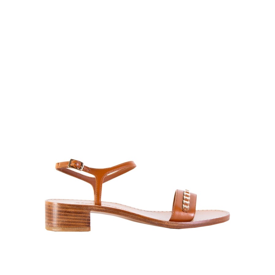 Women Salvatore Ferragamo Women'S Sandals | Salvatore Ferragamo Brown Leather Tremiti Sandals