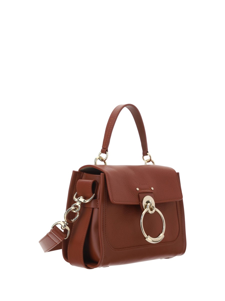 Women Chloé Women'S Handbags | Chloe Brown Calf Leather Tess Handbag