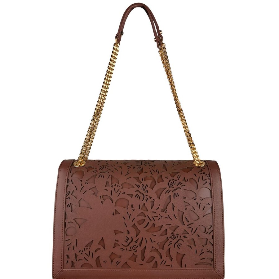 Women Baldinini Trend Women'S Crossbody Bags | Baldinini Trend Chic Floral Calfskin Shoulder Bag