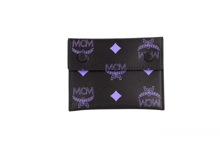 Women MCM Women'S Clutch Bags | Mcm Color Splash Large Visetos Logo Leather Clutch Pouch Wallet Bag 3