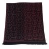 Men Philipp Plein Men'S Scarves | Philipp Plein Burgundy Monogram Fringed Scarf