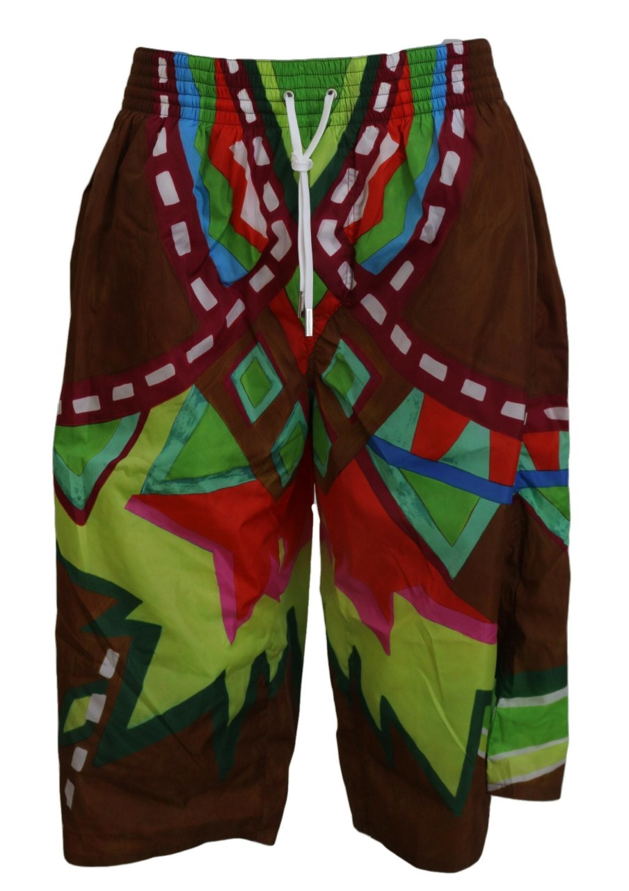 Men Dsquared² Men'S Swimwear | Dsquared Multicolor Printed Men Beachwear Shorts Swimwear