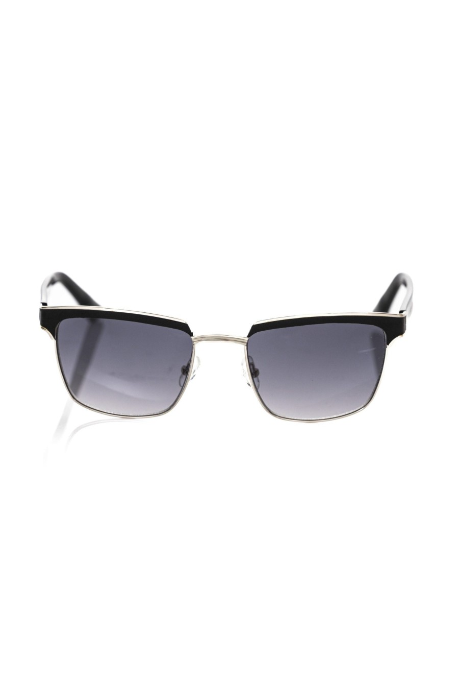 Men Frankie Morello | Frankie Morello Clubmaster Black Leather Sunglasses