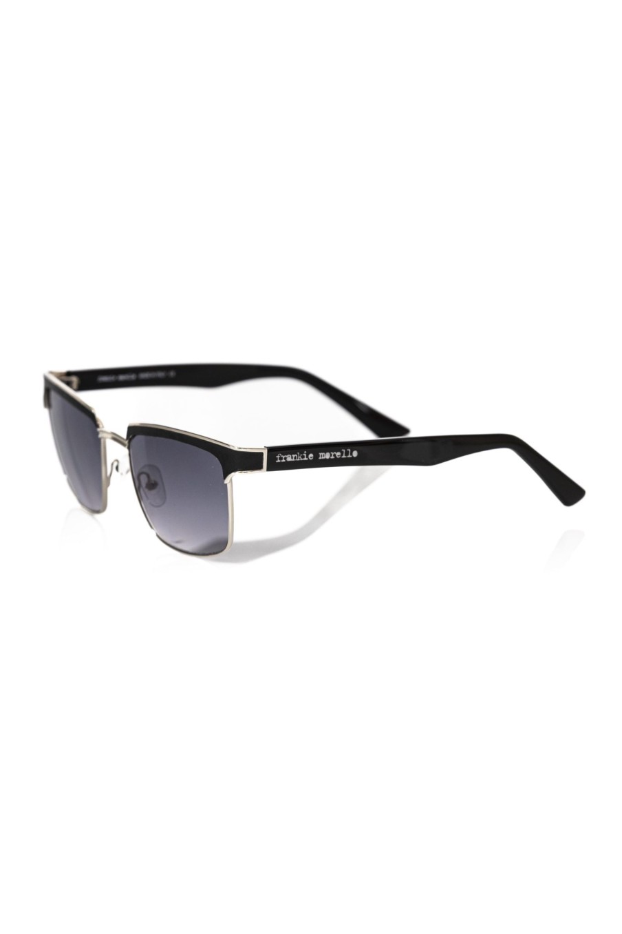 Men Frankie Morello | Frankie Morello Clubmaster Black Leather Sunglasses