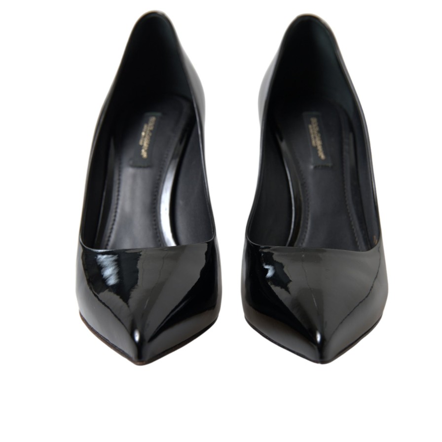 Women Dolce & Gabbana Women'S Pumps | Dolce & Gabbana Black Patent Leather Pumps Heels Shoes