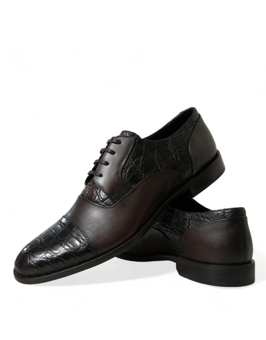 Men Dolce & Gabbana Men'S Formal | Dolce & Gabbana Brown Exotic Leather Formal Men Dress Shoes