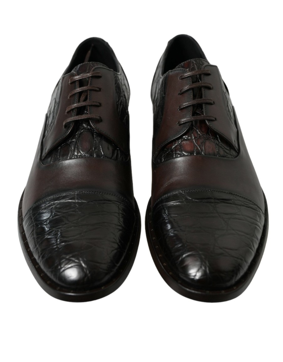 Men Dolce & Gabbana Men'S Formal | Dolce & Gabbana Brown Exotic Leather Formal Men Dress Shoes