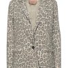 Women Twinset Women'S Suits & Blazers | Twinset Chic Leopard Print One-Button Jacket