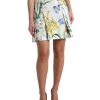 Women Dolce & Gabbana Women'S Skirts | Dolce & Gabbana White Floral A-Line High Waist Mini Skirt