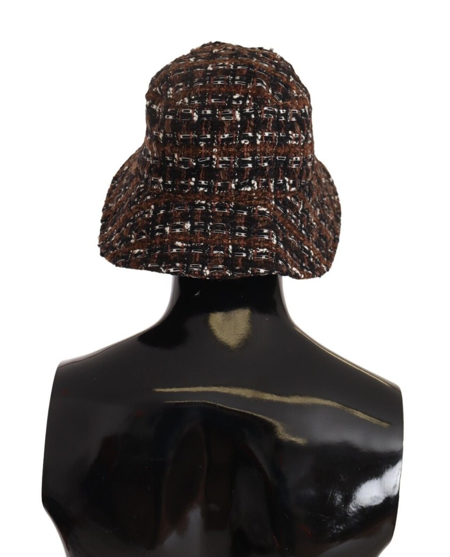 Women Dolce & Gabbana Women'S Hats | Dolce & Gabbana Multicolor Fabric Woven Wide Brim Bucket Hat