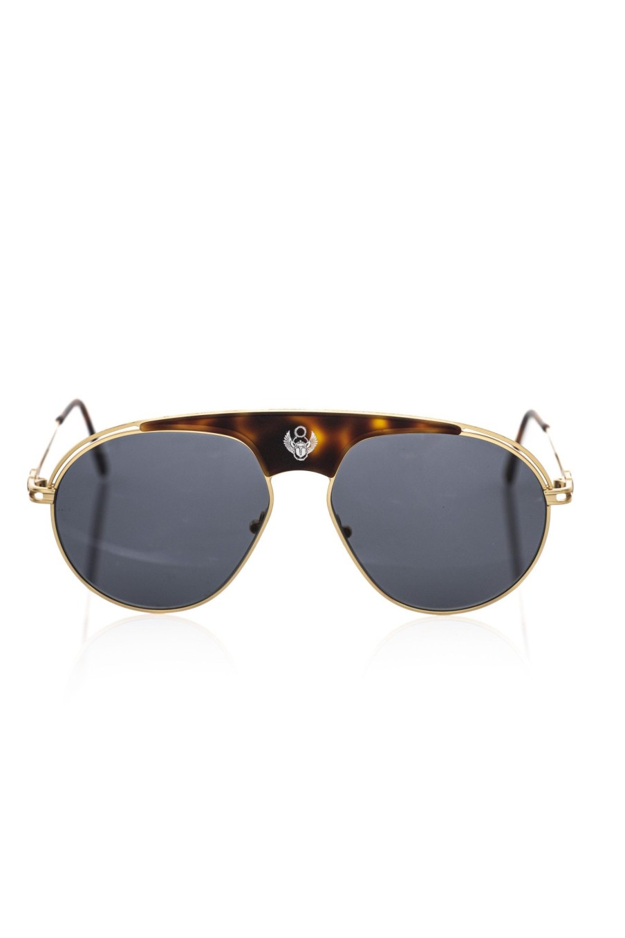 Men Frankie Morello | Frankie Morello Sleek Shield Sunglasses With Metallic Accents