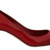 Women Dolce & Gabbana Women'S Pumps | Dolce & Gabbana Red Patent Leather Kitten Heels Pumps Shoes