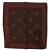 Men Dolce & Gabbana Men'S Handkerchief | Dolce & Gabbana Brown Patterned Silk Square Handkerchief Scarf