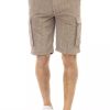 Men Baldinini Trend Men'S Shorts | Baldinini Trend Chic Brown Cotton Cargo Shorts