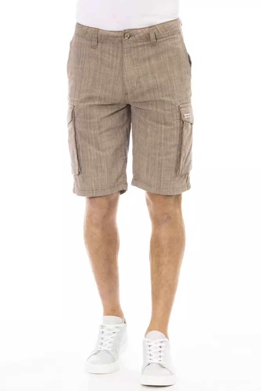 Men Baldinini Trend Men'S Shorts | Baldinini Trend Chic Brown Cotton Cargo Shorts