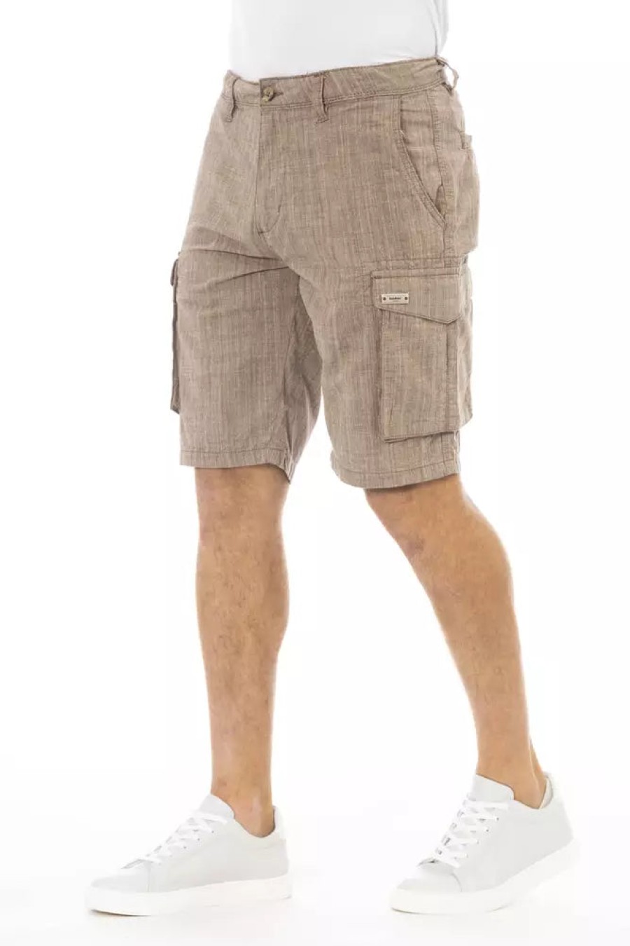 Men Baldinini Trend Men'S Shorts | Baldinini Trend Chic Brown Cotton Cargo Shorts